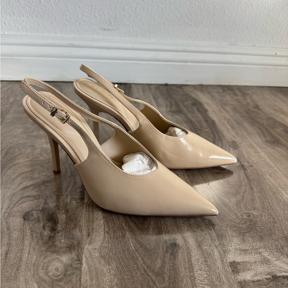 Aldo Nude Pointed Slingback Heels